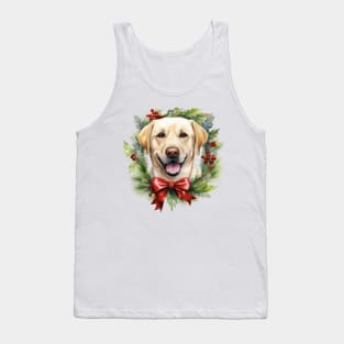 Christmas Labrador Retriever Dog Wreath Tank Top